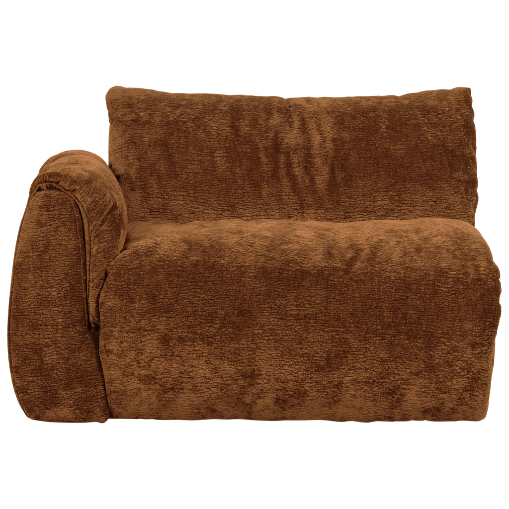 BAGGY 1-SEATER ELEMENT WITH ARM LEFT 3D CHENILLE MID BROWN