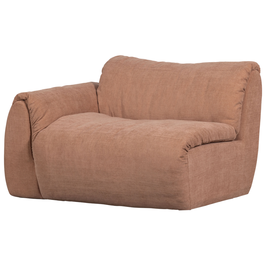 BAGGY 1-SEATER ELEMENT WITH ARM LEFT WOVEN CHENILLE OLD PINK