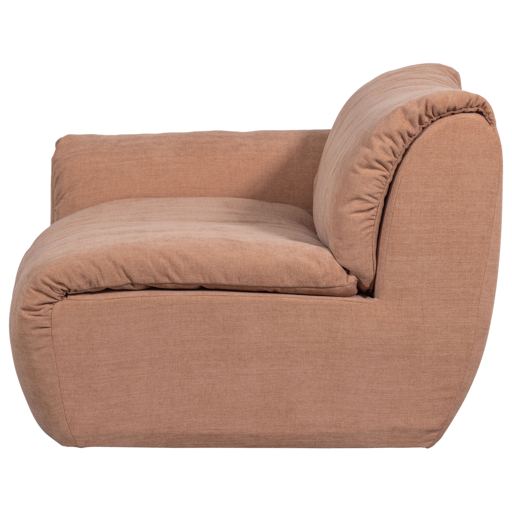 BAGGY 1-SEATER ELEMENT WITH ARM LEFT WOVEN CHENILLE OLD PINK