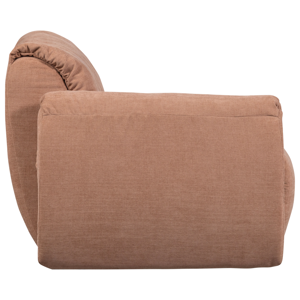 BAGGY 1-SEATER ELEMENT WITH ARM LEFT WOVEN CHENILLE OLD PINK
