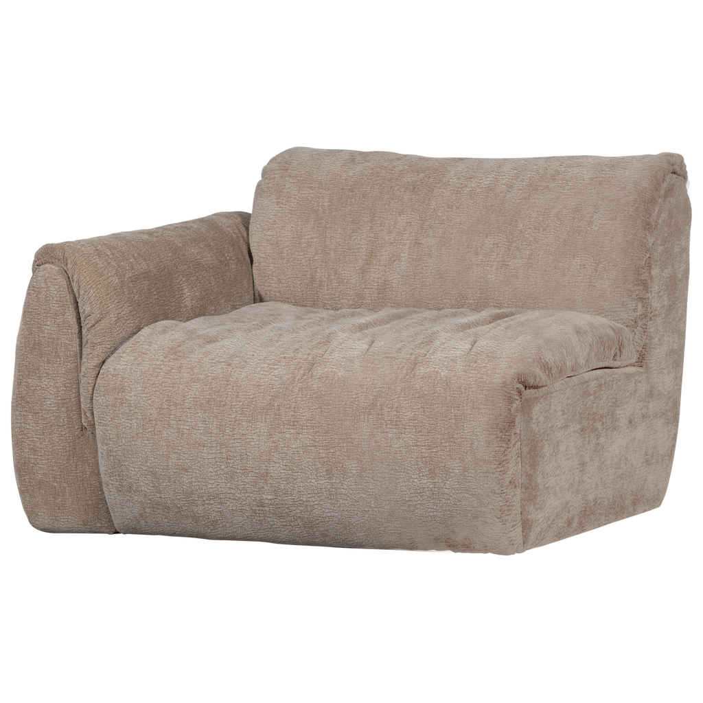 BAGGY 1-SEATER ELEMENT WITH ARM LEFT 3D CHENILLE SAND