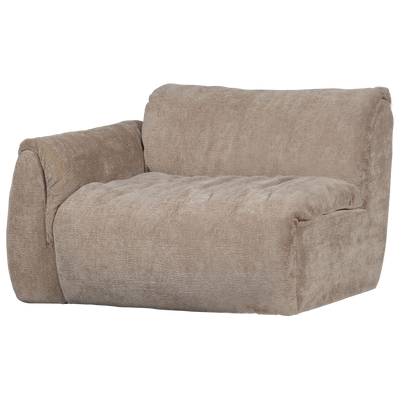 BAGGY 1-SEATER ELEMENT WITH ARM LEFT 3D CHENILLE SAND