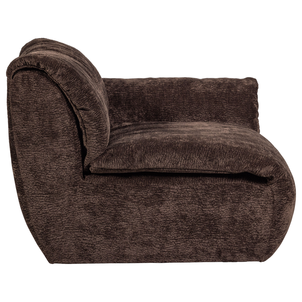 BAGGY 1-SEATER ELEMENT WITH ARM RIGHT 3D CHENILLE DARK BROWN