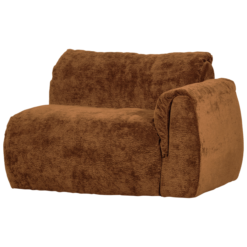 BAGGY 1-SEATER ELEMENT WITH ARM RIGHT 3D CHENILLE MID BROWN