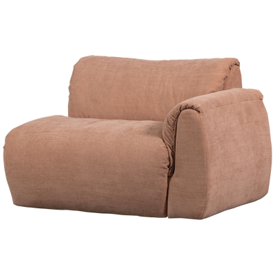 BAGGY 1-SEATER ELEMENT WITH ARM RIGHT WOVEN CHENILLE PINK
