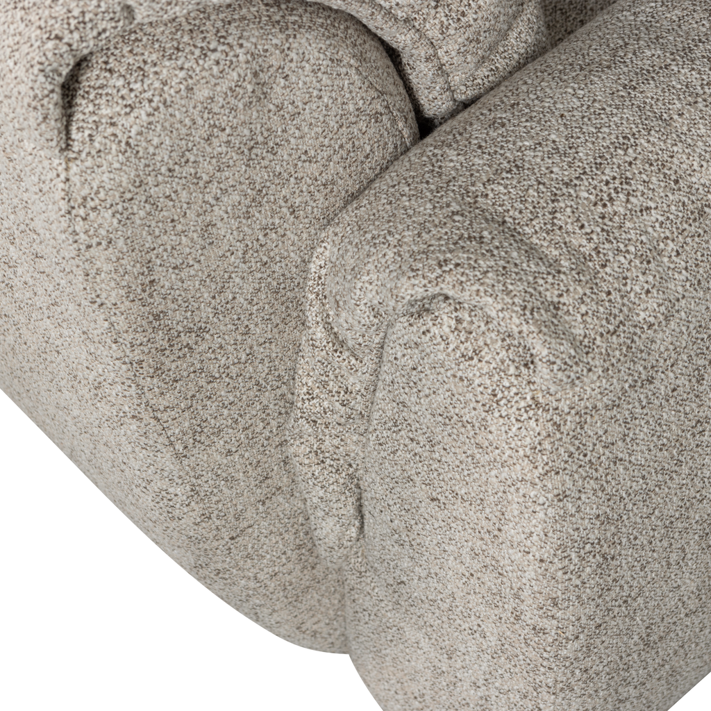 BAGGY SWIVEL ARMCHAIR WOVEN FABRIC NATURAL MELANGE