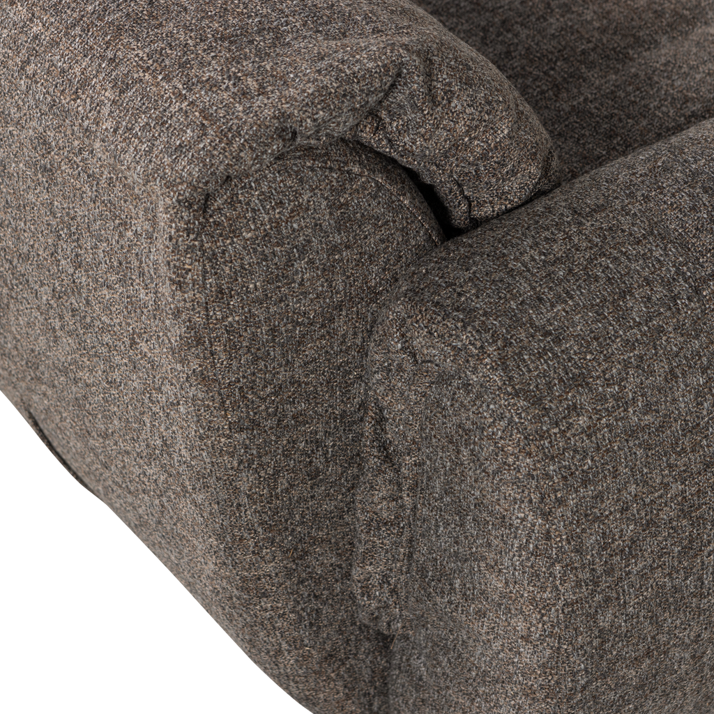 BAGGY SWIVEL ARMCHAIR WOVEN FABRIC WARM GREY MELANGE