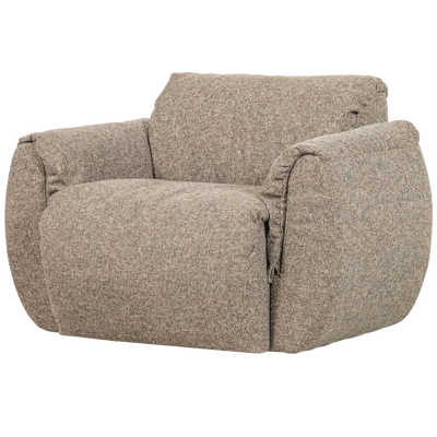 BAGGY SWIVEL ARMCHAIR WOVEN FABRIC BROWN MELANGE