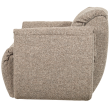Laden Sie das Bild in den Galerie-Viewer, BAGGY SWIVEL ARMCHAIR WOVEN FABRIC BROWN MELANGE