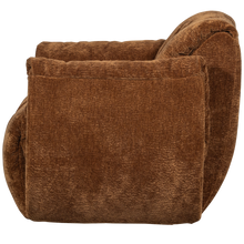Laden Sie das Bild in den Galerie-Viewer, BAGGY SWIVEL ARMCHAIR 3D CHENILLE MID BROWN