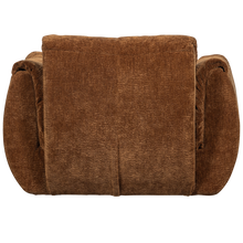 Laden Sie das Bild in den Galerie-Viewer, BAGGY SWIVEL ARMCHAIR 3D CHENILLE MID BROWN