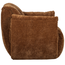 Laden Sie das Bild in den Galerie-Viewer, BAGGY SWIVEL ARMCHAIR 3D CHENILLE MID BROWN