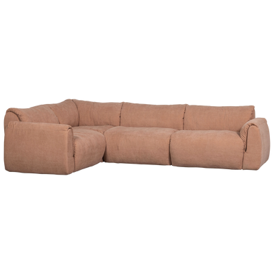 BAGGY CORNER SOFA LEFT WOVEN CHENILLE OLD PINK