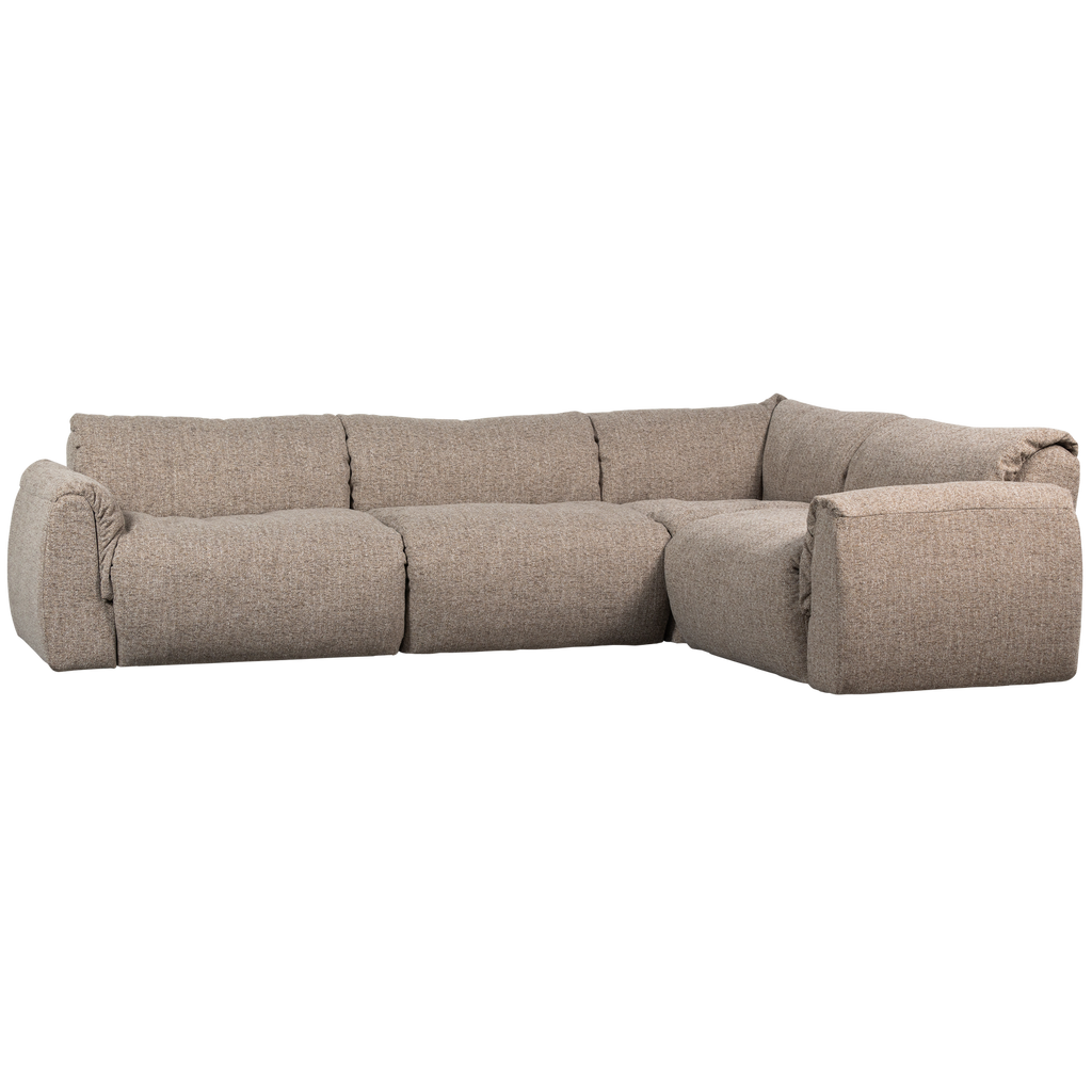 BAGGY CORNER SOFA RIGHT WOVEN FABRIC BROWN MELANGE