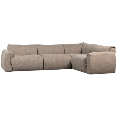 BAGGY CORNER SOFA RIGHT WOVEN FABRIC BROWN MELANGE