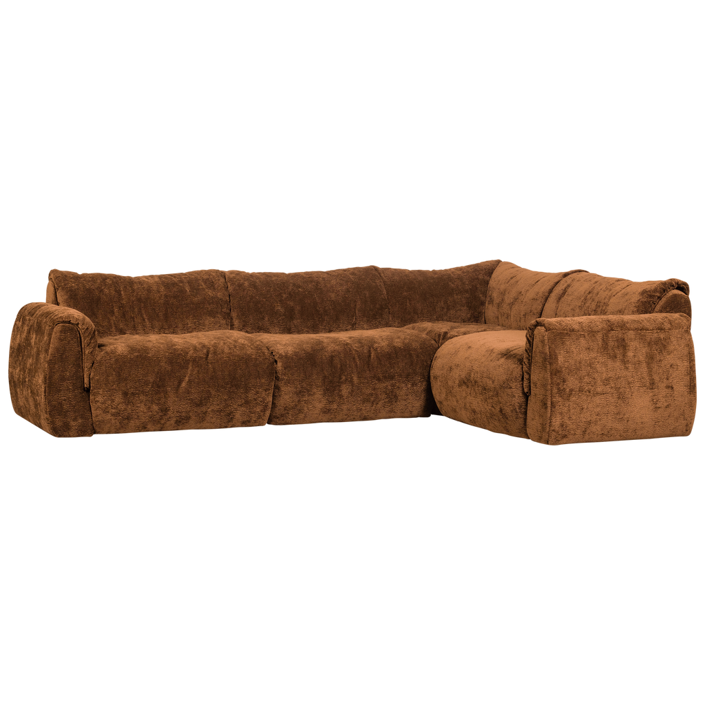 BAGGY CORNER SOFA RIGHT 3D CHENILLE MID BROWN