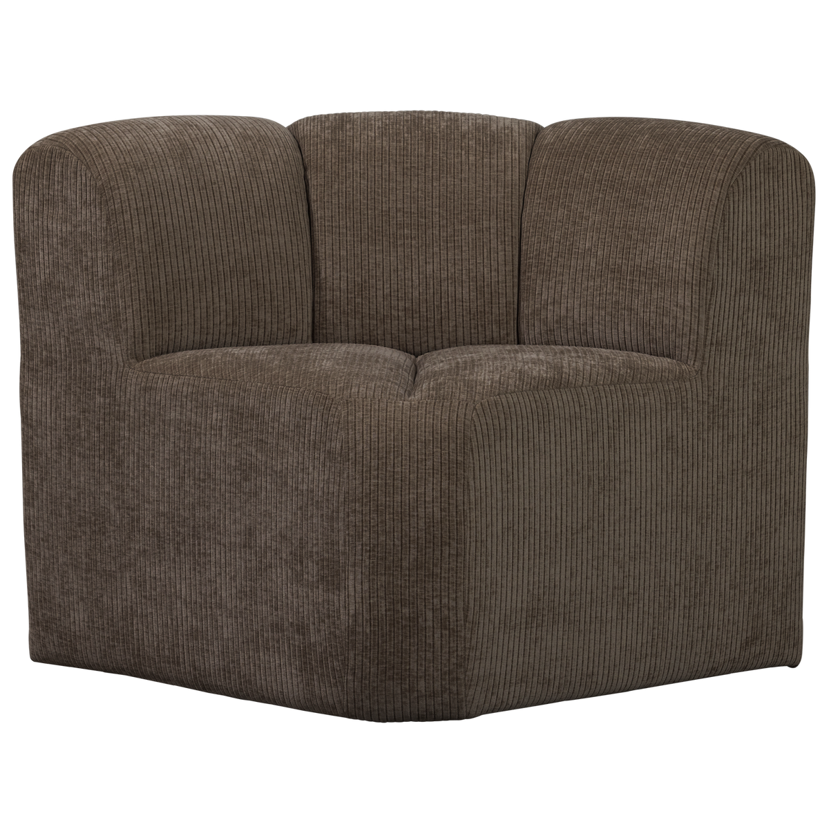 MOJO DINING BENCH CORNER WITH BACKREST RIB FABRIC BROWN