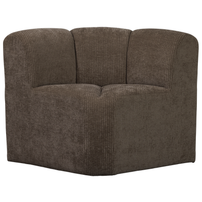 MOJO DINING BENCH CORNER WITH BACKREST RIB FABRIC BROWN