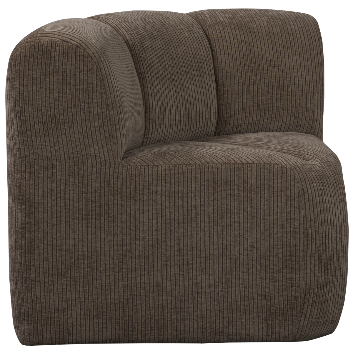 MOJO DINING BENCH CORNER WITH BACKREST RIB FABRIC BROWN