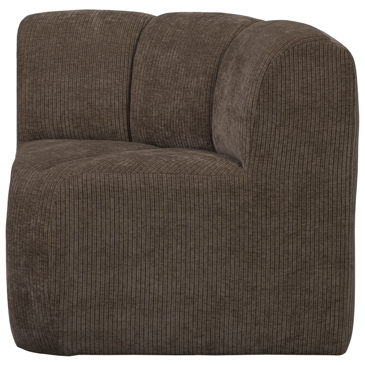 MOJO DINING BENCH CORNER WITH BACKREST RIB FABRIC BROWN