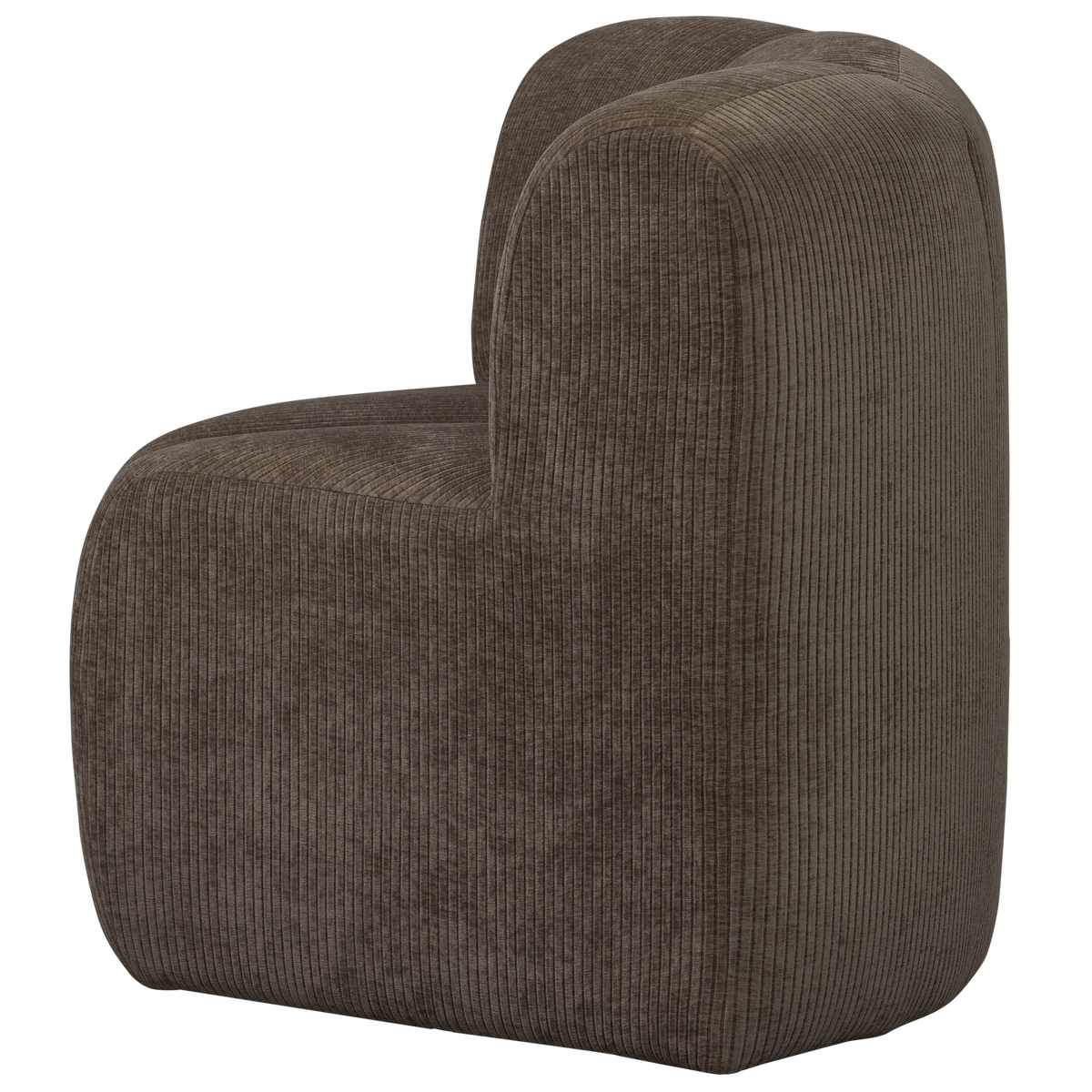 MOJO DINING BENCH CORNER WITH BACKREST RIB FABRIC BROWN