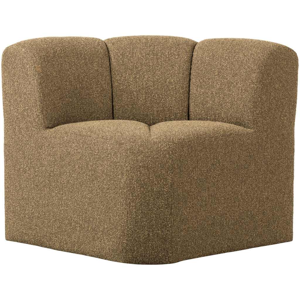 MOJO DINING BENCH CORNER BACKREST BOUCLE YELLOWBROWN MELANGE