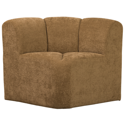 MOJO DINING BENCH CORNER W/ BACKREST RIB FABRIC HONEY YELLOW