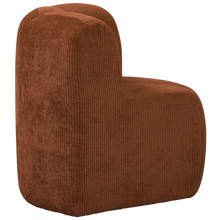 Cargar imagen en el visor de la galería, MOJO DINING BENCH CORNER WITH BACKREST RIB FABRIC RUST BROWN