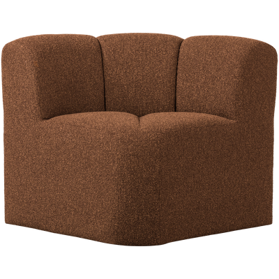 MOJO DINING BENCH CORNER WITH BACKREST BOUCLE RUST BROWN