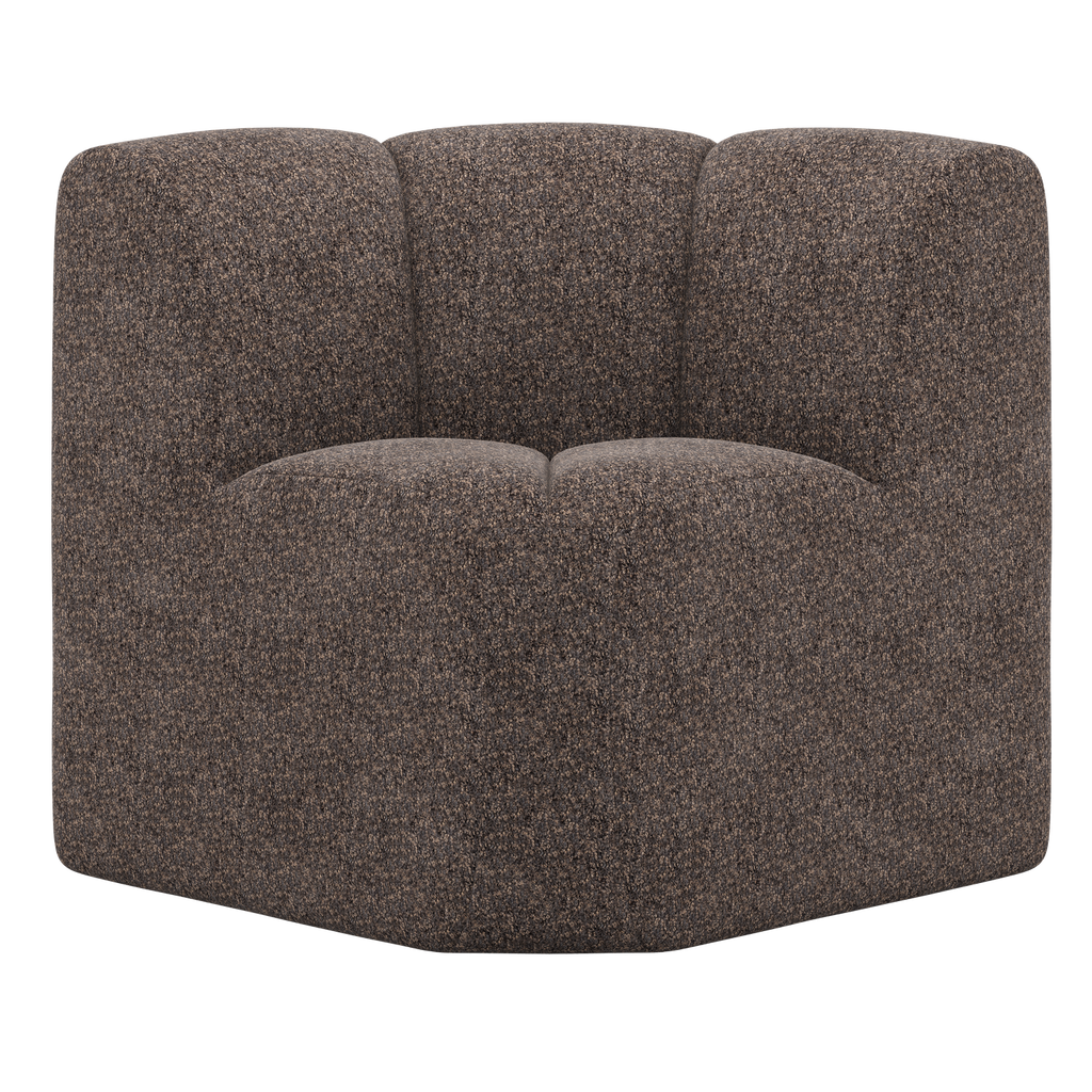 MOJO DINING BENCH CORNER WITH BACKREST WOOLLY BROWN