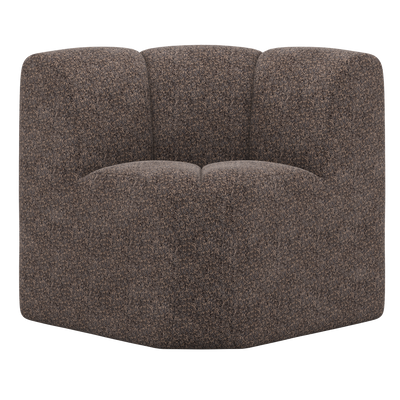 MOJO DINING BENCH CORNER WITH BACKREST WOOLLY BROWN