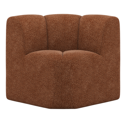 MOJO DINING BENCH CORNER WITH BACKREST WOOLLY RUST BROWN