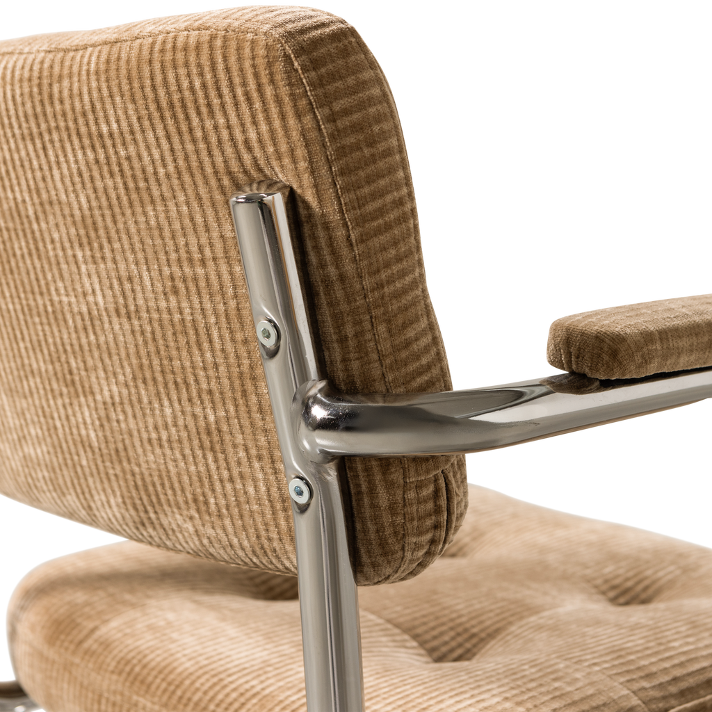 KOVA OFFICE CHAIR WOVEN RIB FABRIC DARK SAND