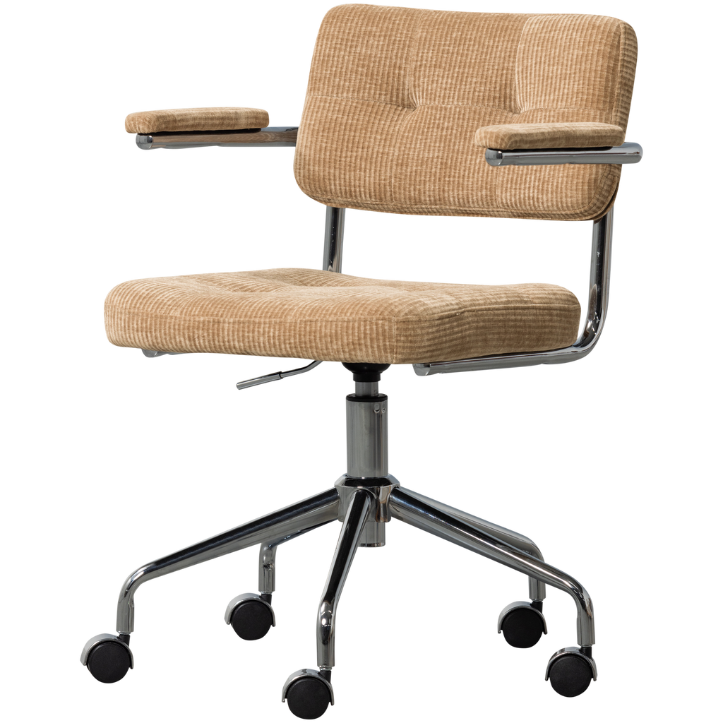 KOVA OFFICE CHAIR WOVEN RIB FABRIC DARK SAND