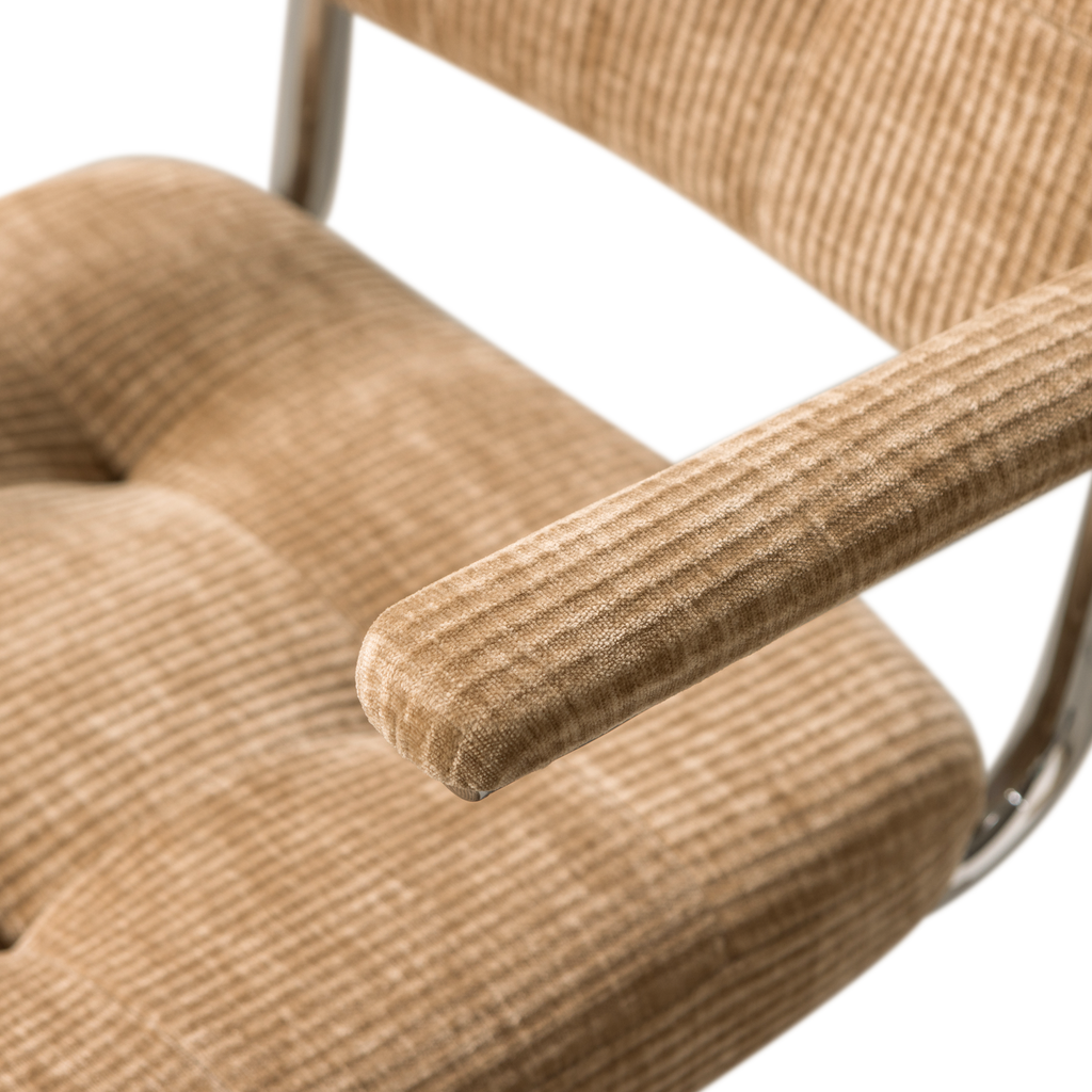 KOVA OFFICE CHAIR WOVEN RIB FABRIC DARK SAND