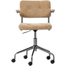 Load image into Gallery viewer, KOVA OFFICE CHAIR WOVEN RIB FABRIC DARK SAND