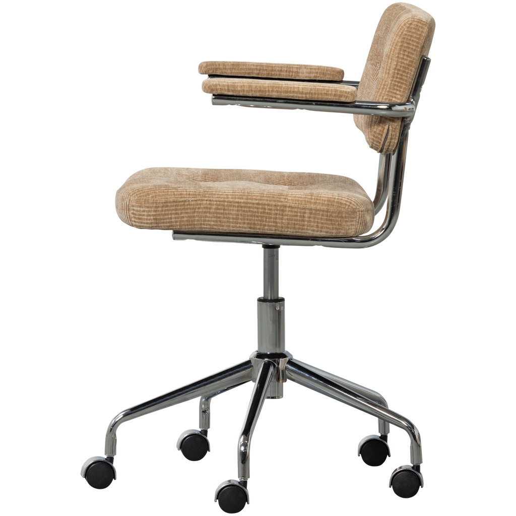 KOVA OFFICE CHAIR WOVEN RIB FABRIC DARK SAND