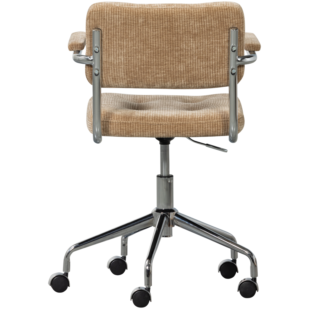 KOVA OFFICE CHAIR WOVEN RIB FABRIC DARK SAND