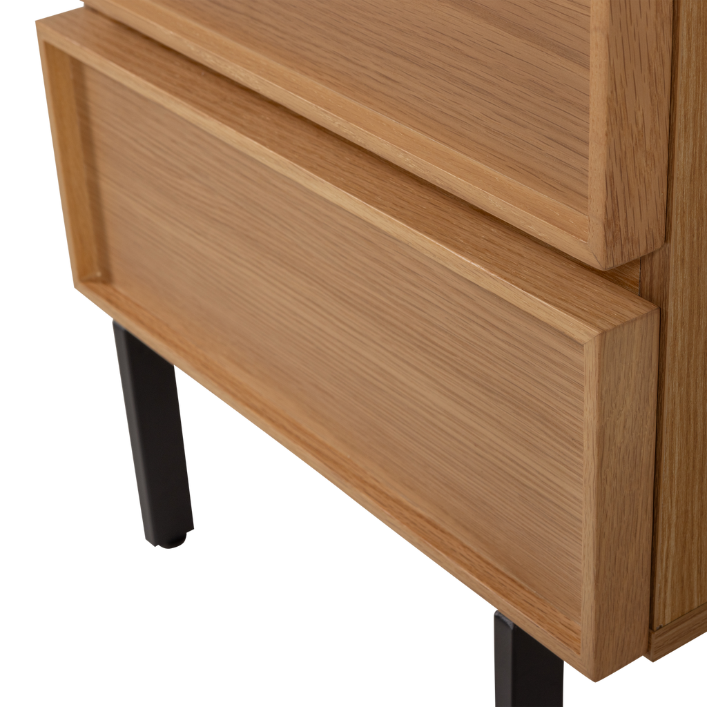 TOURS DRESSER/NIGHTSTAND WITH 2 DRAWERS MELAMINE/MDF NATURAL