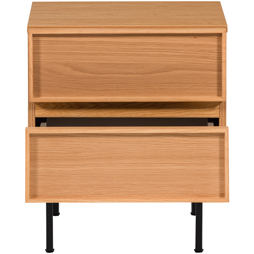 TOURS DRESSER/NIGHTSTAND WITH 2 DRAWERS MELAMINE/MDF NATURAL