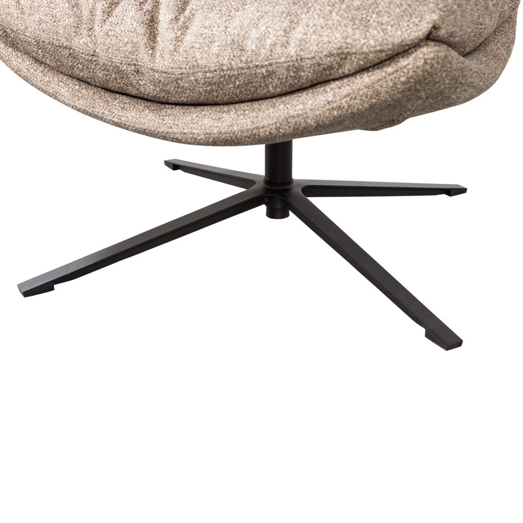 ARVE SWIVEL ARMCHAIR PRINTED FABRIC NATURAL MELANGE