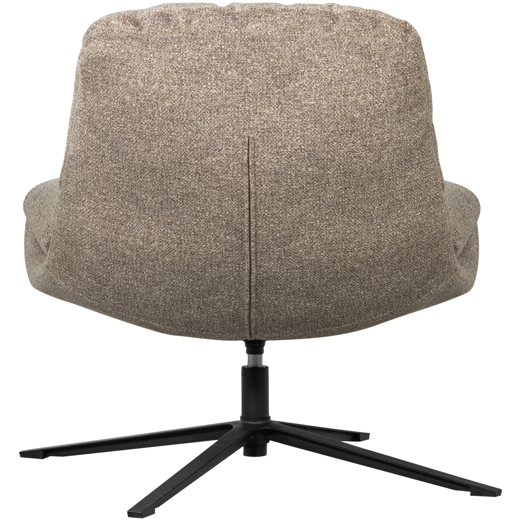 ARVE SWIVEL ARMCHAIR PRINTED FABRIC NATURAL MELANGE