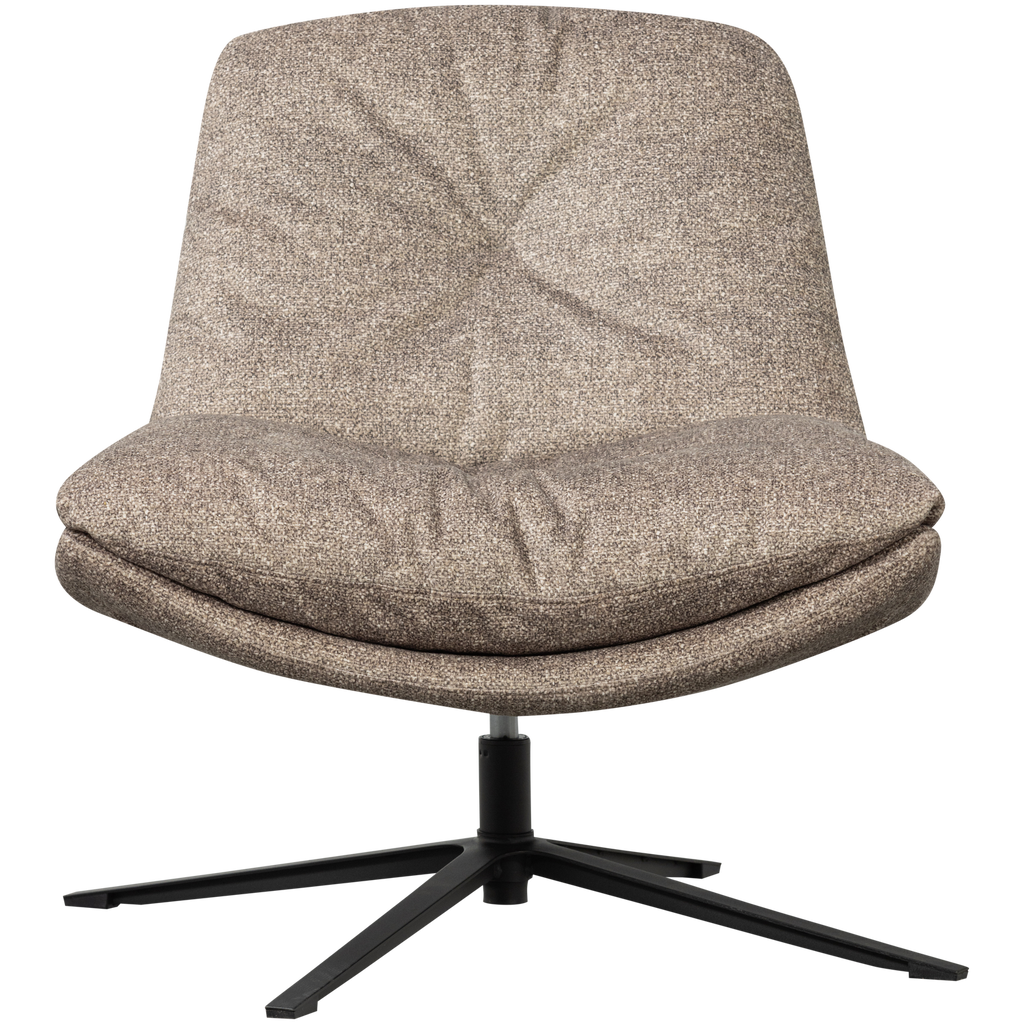 ARVE SWIVEL ARMCHAIR PRINTED FABRIC NATURAL MELANGE