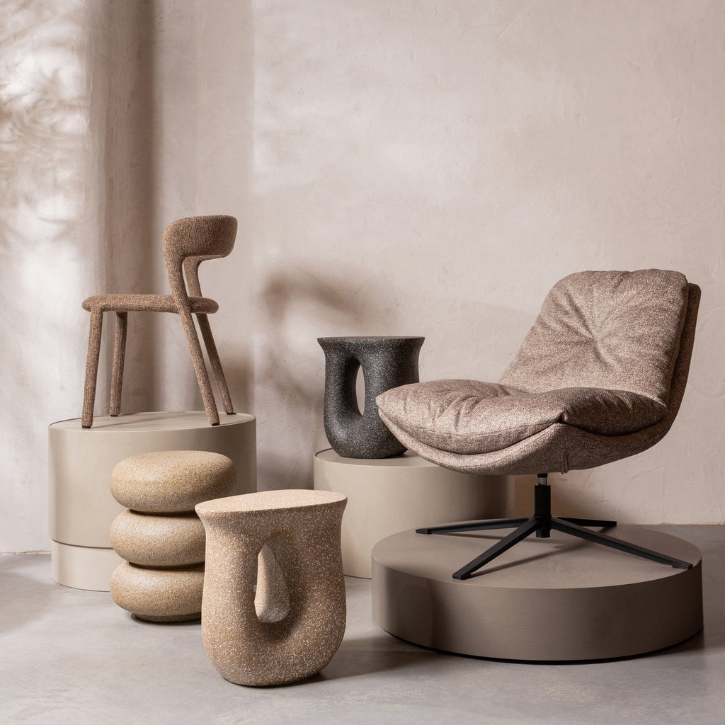 MOSON SIDE TABLE WITH DOTS BEIGE