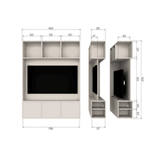 Laden Sie das Bild in den Galerie-Viewer, MEGGY TV STORAGE CABINET 160 CM PINE DUST [fsc]