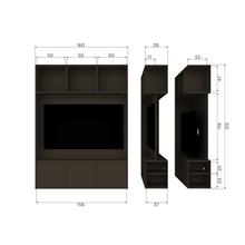 Laden Sie das Bild in den Galerie-Viewer, MEGGY TV STORAGE CABINET 160 CM PINE MID BROWN [fsc]