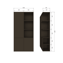 Laden Sie das Bild in den Galerie-Viewer, MEGGY STORAGE CABINET LEFT 108 CM PINE MID BROWN [fsc]