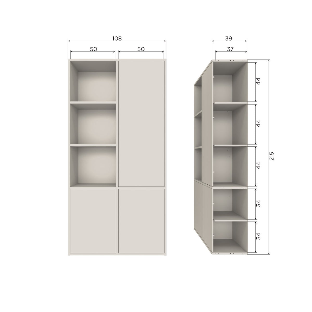 MEGGY STORAGE CABINET RIGHT 108 CM PINE DUST [fsc]
