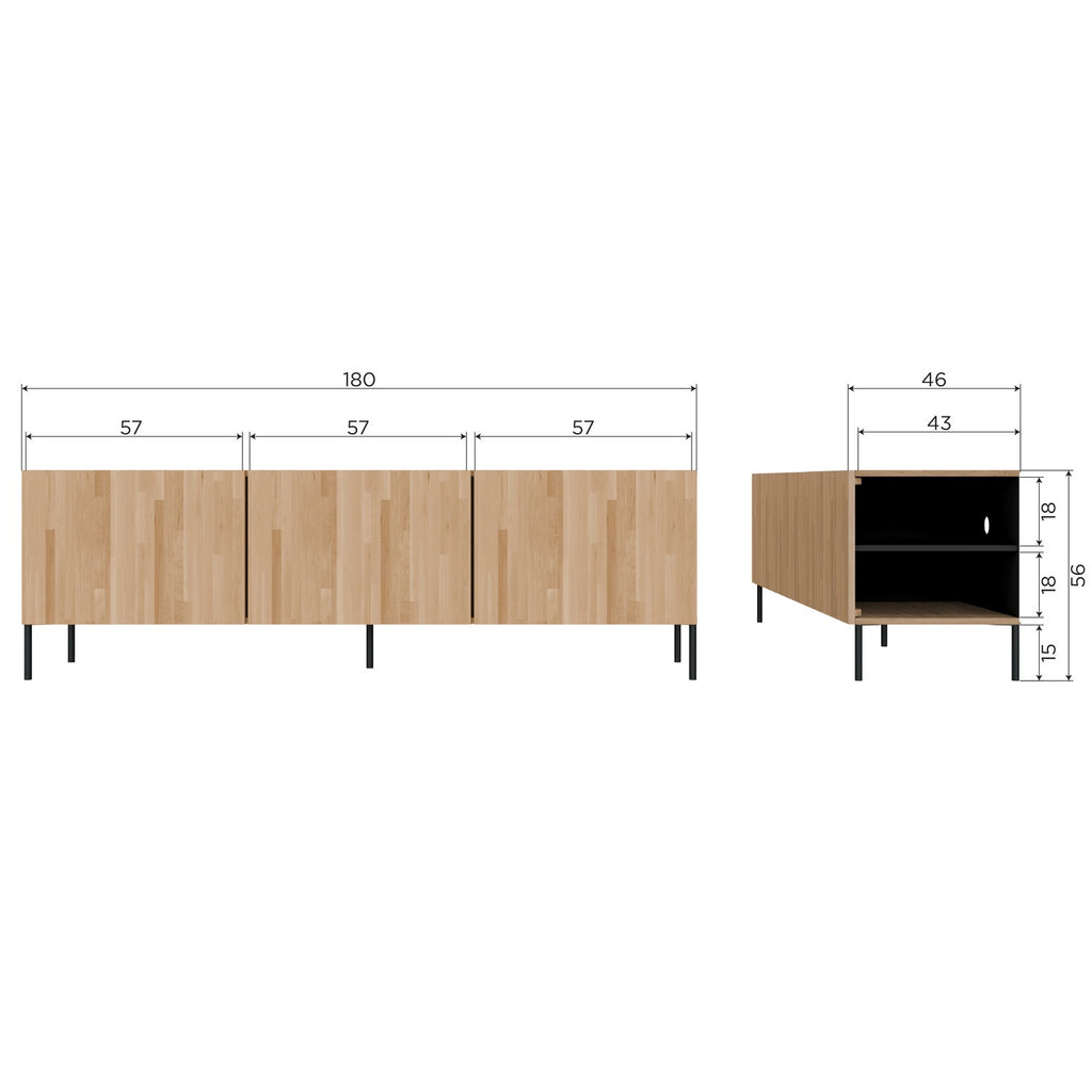 BONO GRAVURE TV UNIT OAK NATUREL [fsc]