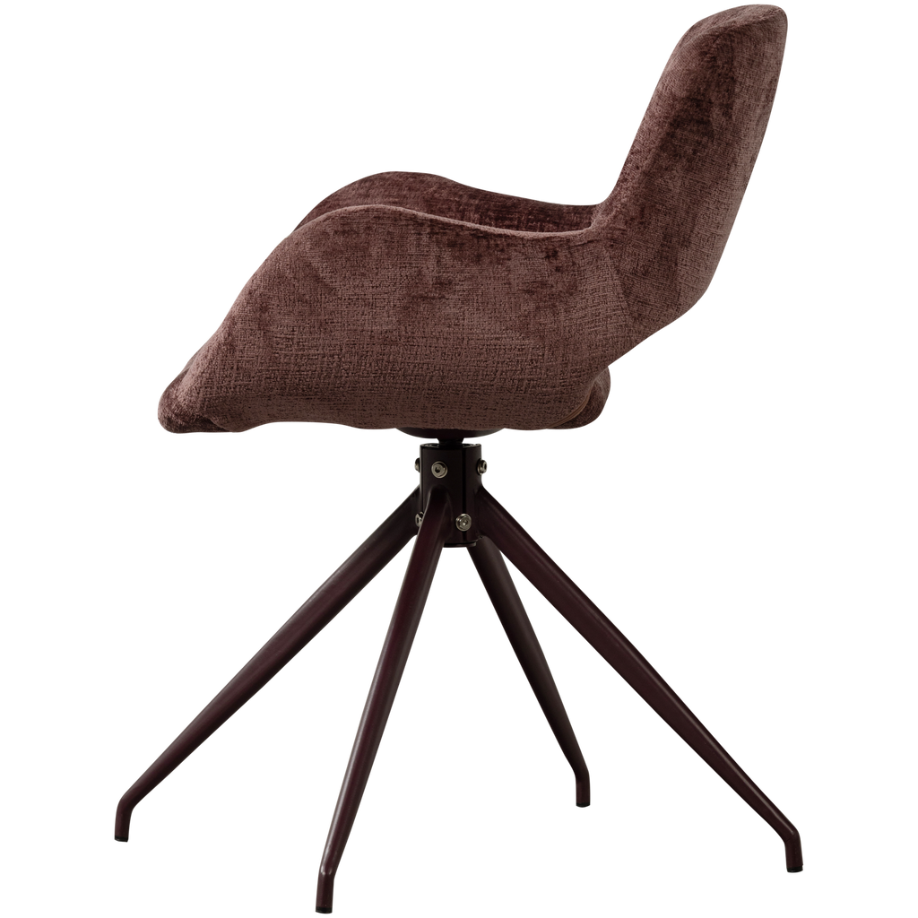 ELIVA DINING CHAIR STRUCTURE VELVET PURPLE - SET OF 2